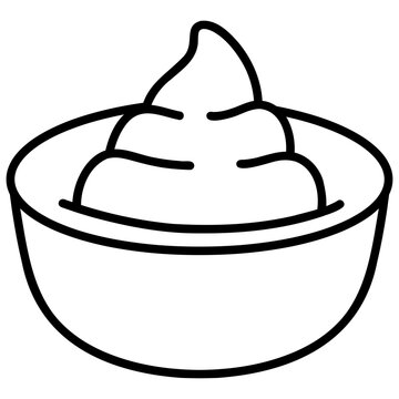 Wasabi sauce in a bowl vector icon