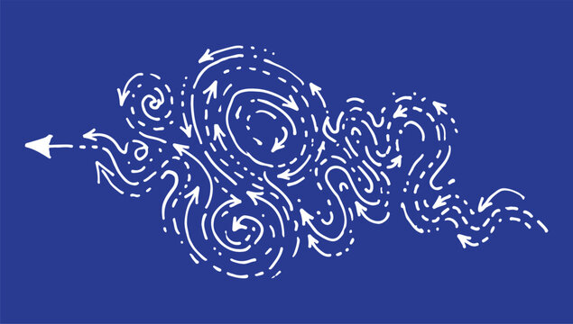 Huge collection of hand drawn swirly arrows and spiral doodles in a sketchy line art style useful for directional cues