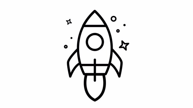 Rocket ship launch startup business boost animation loop for corporate growth and web presentation design