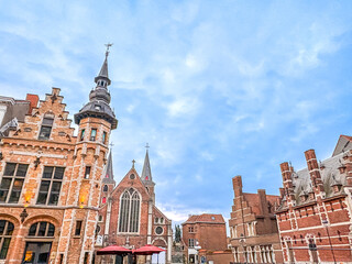 Obraz premium Street view of Kortrijk, Belgium