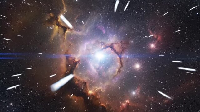 Journey Through a Vibrant Nebula in Deep Space.