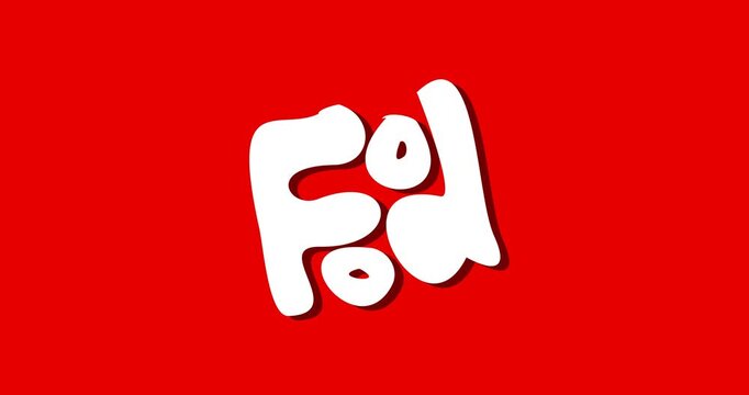 Food text animation with red background