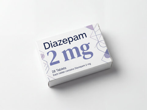 Box of Diazepam 2mg medication for anxiety relief