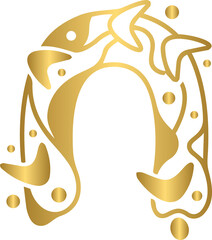 Obraz premium Golden Modern Arch Geometric Abstract Illustration