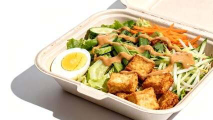 Fototapeta premium Healthy Gado Gado Vegetable Salad with Peanut Sauce Closeup