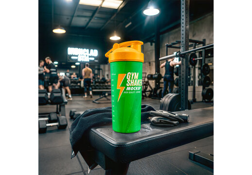 Gym Shaker Mockup for Studio Presentation and Brand Showcase