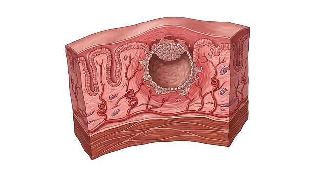 Uterus Implantation Pregnancy Process Illustration