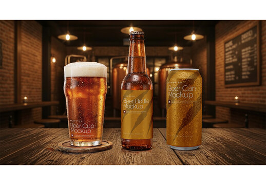 Beer Branding Mockup for Studio Presentation and Brand Showcase
