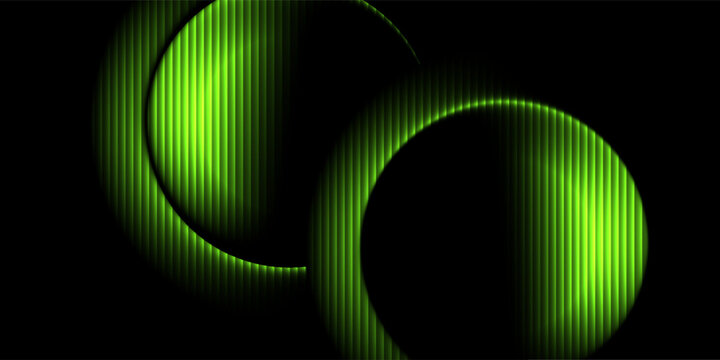 A blurry logo and ball with a green and acid yellow gradient for a tech sphere or future background with a halo..
