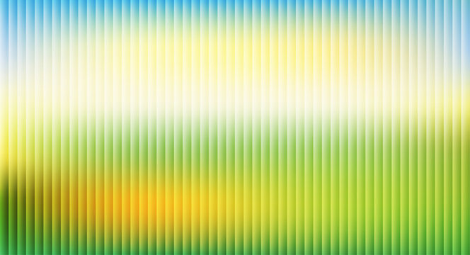 Abstract blurred landscape gradient background with vertical striped pattern and fluted glass texture