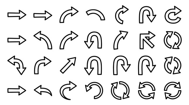 Collection of various arrow icons.