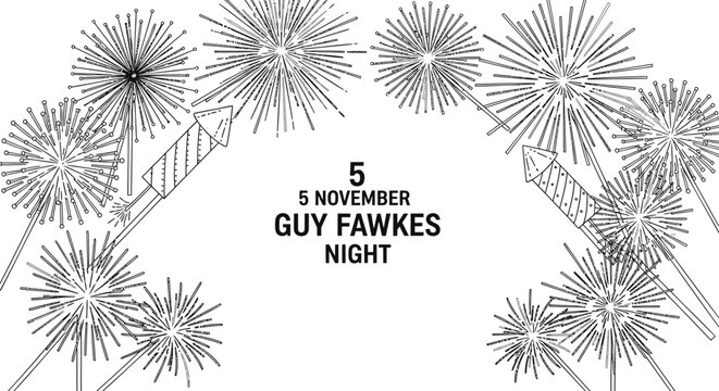 Guy Fawkes Night Celebration Fireworks and Bonfire Night Tradition