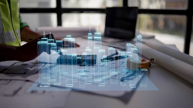Innovative Smart Building Design Workshop Urban Environment Digital Blueprint Creation Indoor Workspace Professional Perspective