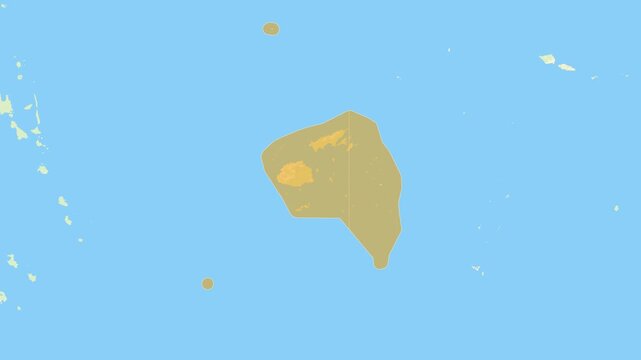Zoom in on a Country from a Stylised World Map Fiji