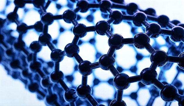 Blue Tech Style Graphene Molecular Structure 3d Model