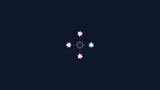 Abstract compass design with arrows on dark background