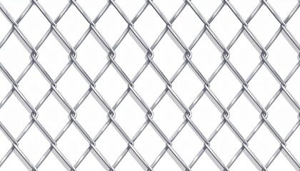 Fototapeta premium Seamless chain-link fence diamond grid pattern in flat 2D vector illustration on white background