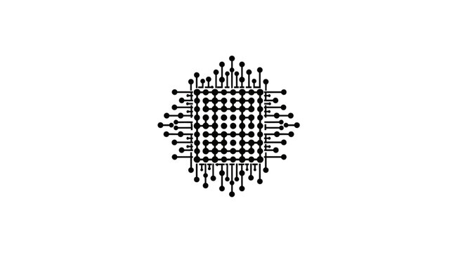 Abstract Digital Circuit Board Microchip Icon