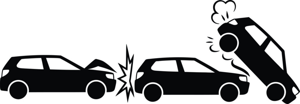 Car crash collision accident illustration