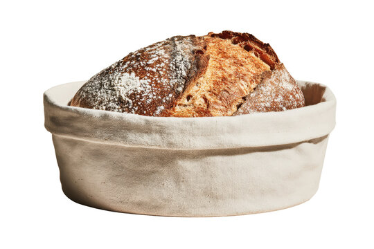 Bread Rustic Loaf in Linen Cloth Breadbasket for Kitchen Photography