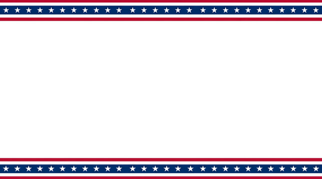 American flag border with stars and stripes patriotic design element