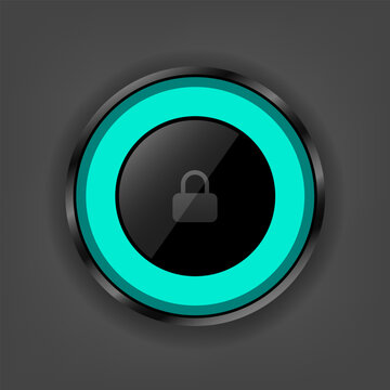 Modern Secure Lock Button User Interface Technology Icon