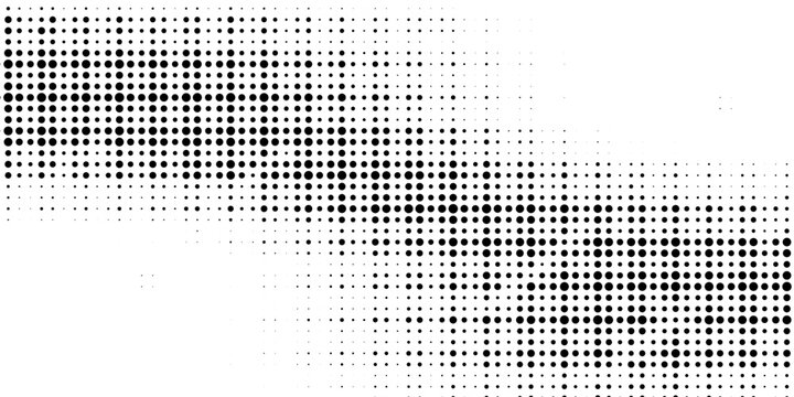 Halftone wavy texture background. Dotted gritty sand noise wallpaper. Black grunge pop art wave gradient overlay. Weathered pixelated raster halfton comic backdrop. Vector bitmap fading subtle surface