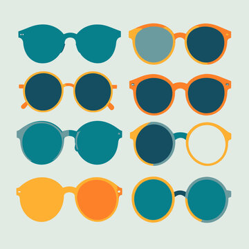 Collection de lunettes de soleil au design plat &eacute;l&eacute;gant avec diverses formes et couleurs pour la mode d'&eacute;t&eacute;