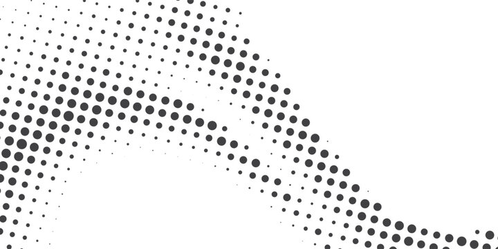 Halftone wavy texture background. Dotted gritty sand noise wallpaper. Black grunge pop art wave gradient overlay. Weathered pixelated raster halfton comic backdrop. Vector bitmap fading subtle surface