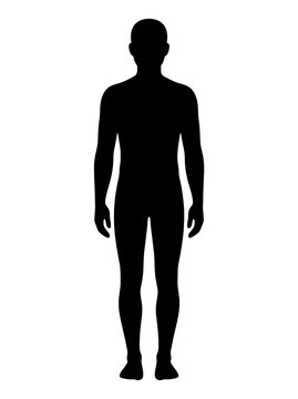 Simple black silhouette of a standing human figure.