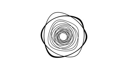 Fototapeta premium Abstract Hand Drawn Scribble Spiral Circle Shape