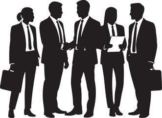Fototapeta premium Business Team Meeting Silhouette Vector 