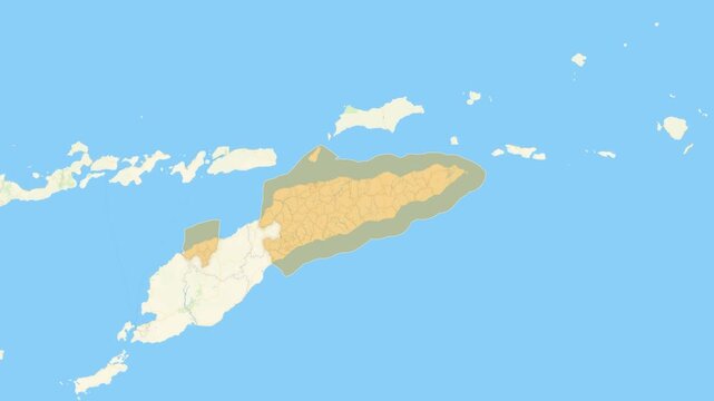 Zoom in on a Country from a Stylised World Map Timor-Leste