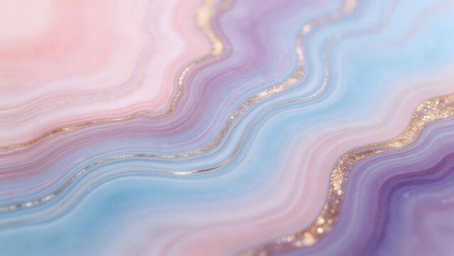 Colorful wavy pattern with gold accents