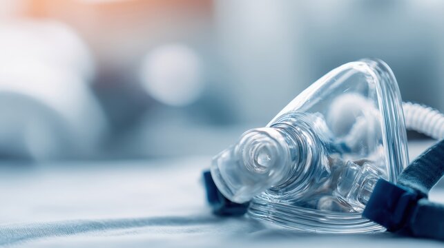 Clear oxygen mask with integrated tubing, a vital medical device for patient respiratory therapy and care.