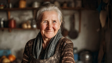 Happy, smiling elderly woman. © F@natka