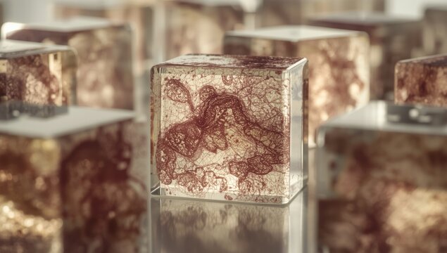 Blocks of paraffin embedded malignant tissue samples for pathology
