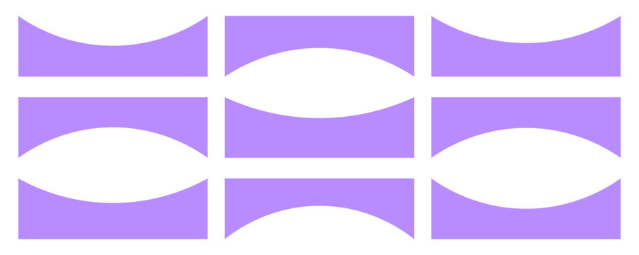 Collection of dividers shape templates. Modern separator header for website and app. Curve lines, wave collection of abstract design element for top and bottom page web site.Vector Illustration