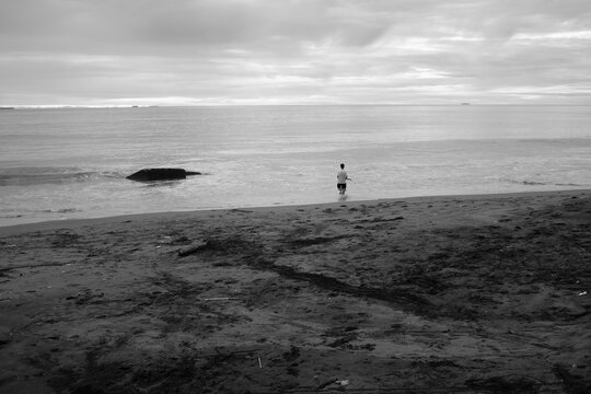 Beach Walkers in Monochrome