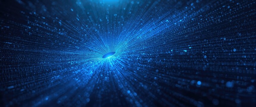 blue abstract binary code matrix digital data large format background