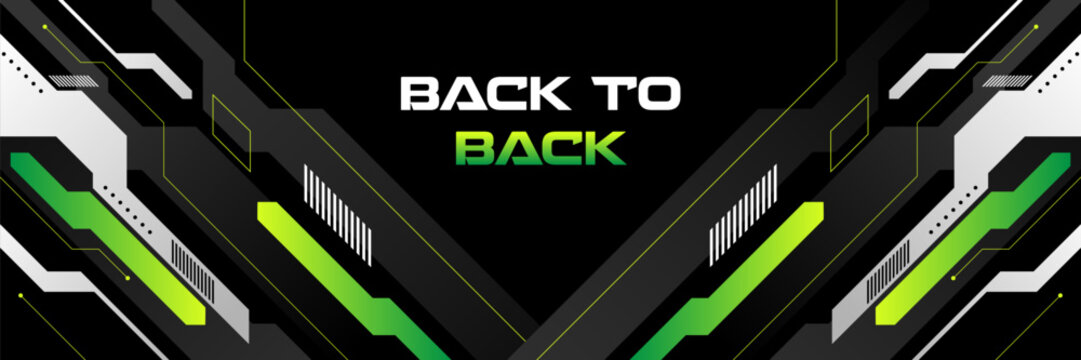Futuristic black and green racing background with cyber inspired graphics and modern esports aesthetics