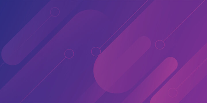 Abstract Purple Tech Background with Circuit Nodes and Rounded Lines