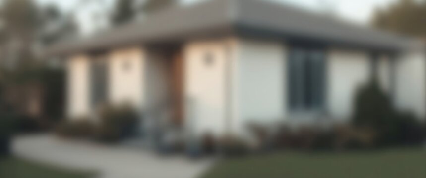 artistic blur of home exterior background with dedicated copy space for text or design