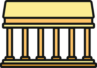 Fototapeta premium Classical government building icon with pillars symbolizing justice and authority