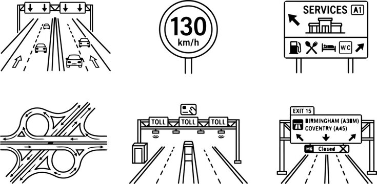 Road Traffic Service Icons. Vector set