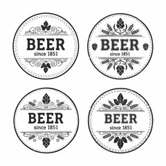 Obraz premium Beer stamp antique tavern ribbon artwork
