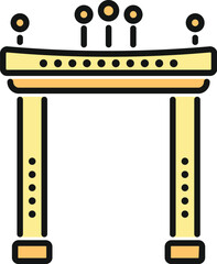 Fototapeta premium Triumphal arch outline displaying historical architecture flat icon