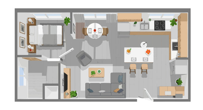Modern Apartment Floor Plan Layout Design.