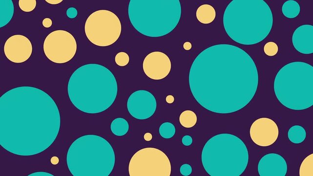 Retro Teal And Yellow Polka Dot Background Pattern.