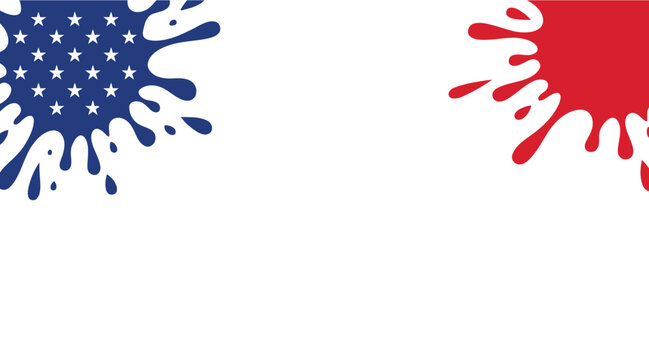 American flag paint splatter design element Vector, illustration